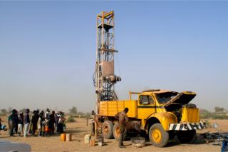 Drilling in a village